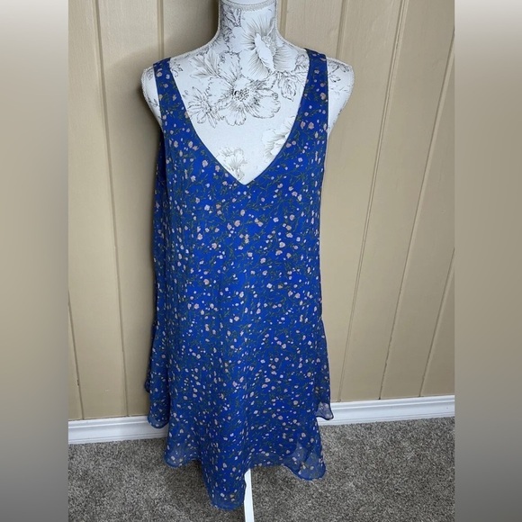 CHARLES HENRY Dress Women’s Medium Blue Floral Bohemian Beachy Flowy - Picture 1 of 3